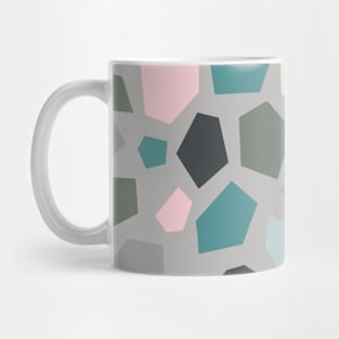 Terrazzo Tiles Style Pattern, in Pink, Green and Grey Mug